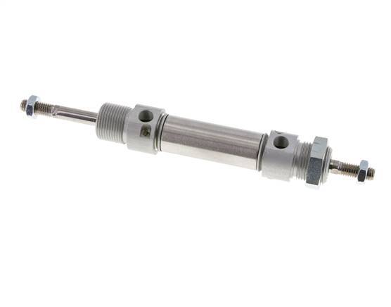 ISO 6432 Runder doppeltwirkender Zylinder 20-25mm - magnetisch - dämpfend - Außengewinde - Doppelstange