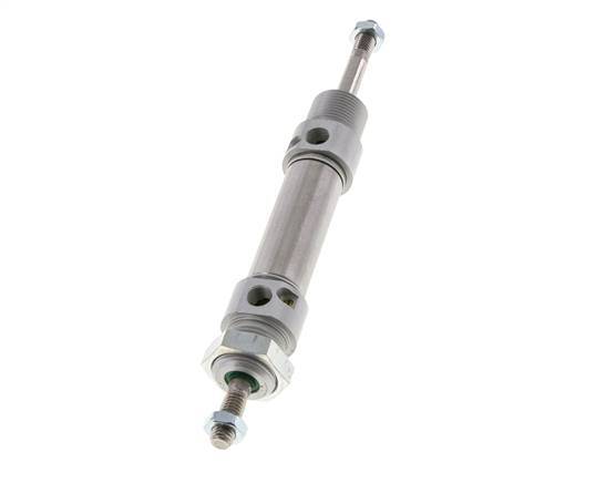 ISO 6432 Runder doppeltwirkender Zylinder 20-25mm - magnetisch - dämpfend - Außengewinde - Doppelstange
