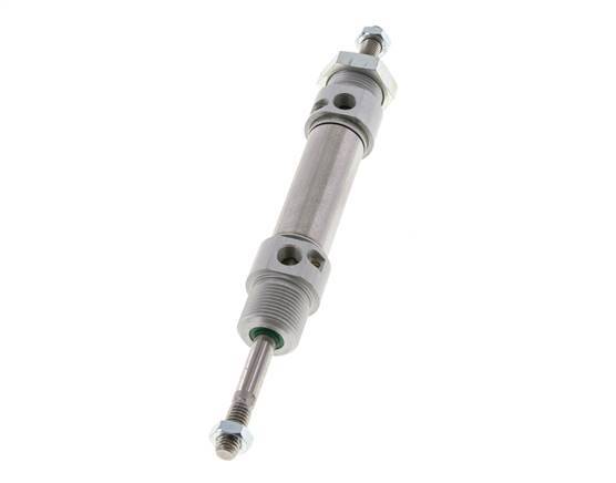 ISO 6432 Runder doppeltwirkender Zylinder 20-25mm - magnetisch - dämpfend - Außengewinde - Doppelstange
