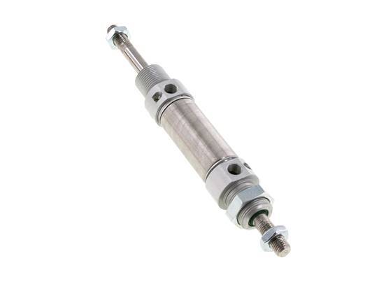 ISO 6432 Runder doppeltwirkender Zylinder 25-25mm - magnetisch - dämpfend - Außengewinde - Doppelstange