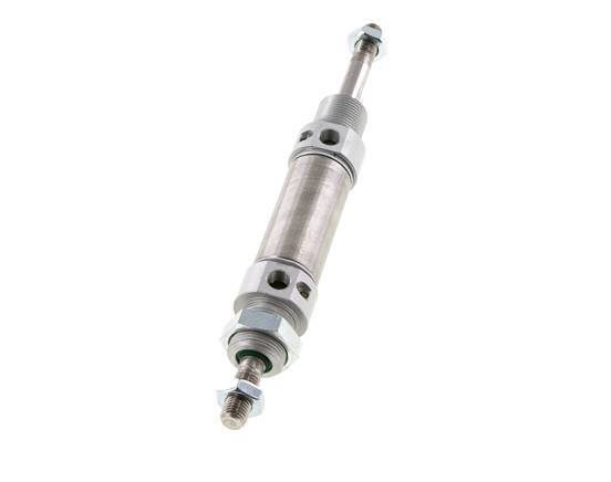 ISO 6432 Round Double Acting Cylinder 25-25mm - Magnetic - Damping - Male Threaded - Double Rod