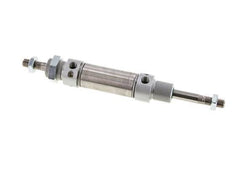 ISO 6432 Runder doppeltwirkender Zylinder 25-25mm - magnetisch - dämpfend - Außengewinde - Doppelstange