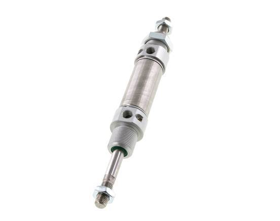 ISO 6432 Runder doppeltwirkender Zylinder 25-25mm - magnetisch - dämpfend - Außengewinde - Doppelstange