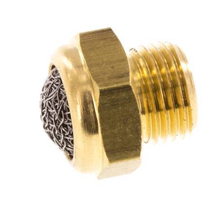 G1/8'' Kompakter Pneumatischer Schalldämpfer aus Messing 1.4301 Drahtgeflecht [5 Stück]