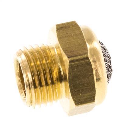 G1/8'' Kompakter Pneumatischer Schalldämpfer aus Messing 1.4301 Drahtgeflecht [5 Stück]