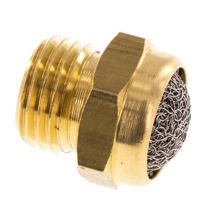 G1/4'' Messing Kompakter Druckluft Schalldämpfer 1.4301 Drahtgeflecht [5 Stück]