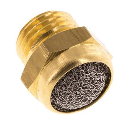 G1/4'' Messing Kompakter Druckluft Schalldämpfer 1.4301 Drahtgeflecht [5 Stück]