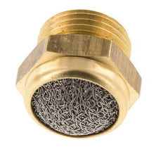 G3/8'' Brass Compact Pneumatic Muffler 1.4301 Wire Mesh [2 Pieces]