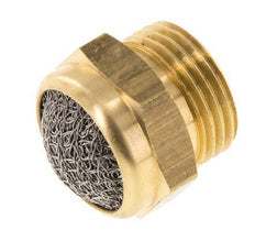 G3/8'' Brass Compact Pneumatic Muffler 1.4301 Wire Mesh [2 Pieces]