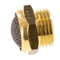G1/2'' Brass Compact Pneumatic Muffler 1.4301 Wire Mesh [2 Pieces]