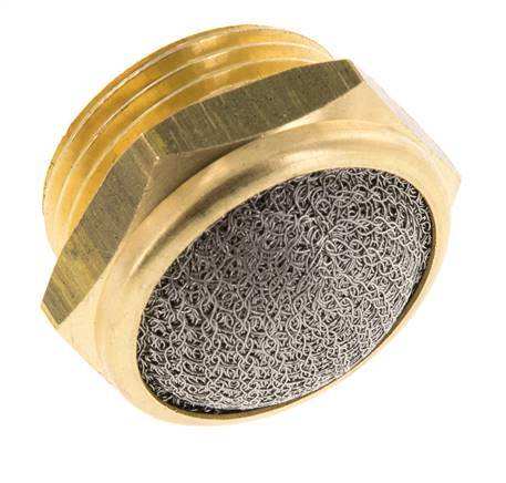 G3/4'' Brass Compact Pneumatic Muffler 1.4301 Wire Mesh