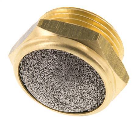 G3/4'' Brass Compact Pneumatic Muffler 1.4301 Wire Mesh