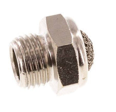 G1/8'' Vernickelte Kompakte Pneumatische Schalldämpfer aus Messing 1.4301 Drahtgeflecht [10 Stück]