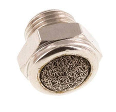 G1/8'' Vernickelte Kompakte Pneumatische Schalldämpfer aus Messing 1.4301 Drahtgeflecht [10 Stück]