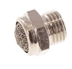 G1/4'' Vernickelte Kompakte Pneumatische Schalldämpfer aus Messing 1.4301 Drahtgeflecht [5 Stück]