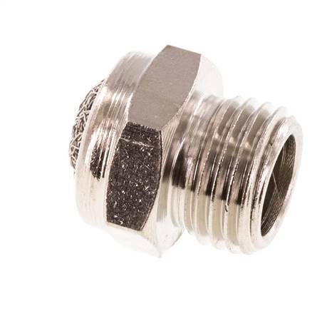 G1/4'' Nickel-Plated Brass Compact Pneumatic Muffler 1.4301 Wire Mesh [5 Pieces]