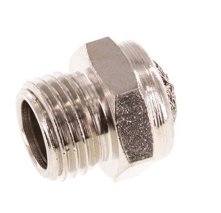G1/4'' Vernickelte Kompakte Pneumatische Schalldämpfer aus Messing 1.4301 Drahtgeflecht [5 Stück]