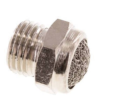 G1/4'' Vernickelte Kompakte Pneumatische Schalldämpfer aus Messing 1.4301 Drahtgeflecht [5 Stück]