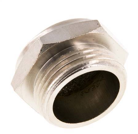 G3/4'' Nickel-Plated Brass Compact Pneumatic Muffler 1.4301 Wire Mesh