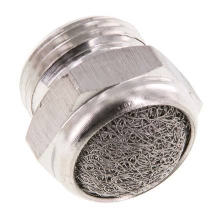 G3/8'' Stainless Steel Compact Pneumatic Muffler 1.4301 Wire Mesh