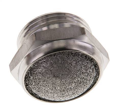 G3/4'' Edelstahl-Kompakt-Pneumatikschalldämpfer 1.4301 Drahtgeflecht