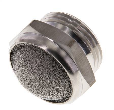 G3/4'' Edelstahl-Kompakt-Pneumatikschalldämpfer 1.4301 Drahtgeflecht