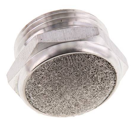 G1'' Edelstahl-Kompakt-Pneumatikschalldämpfer 1.4301 Drahtgeflecht