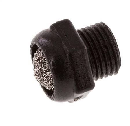 G1/8'' PA Kompakter Druckluft Schalldämpfer 1.4301 Drahtgeflecht [5 Stück]