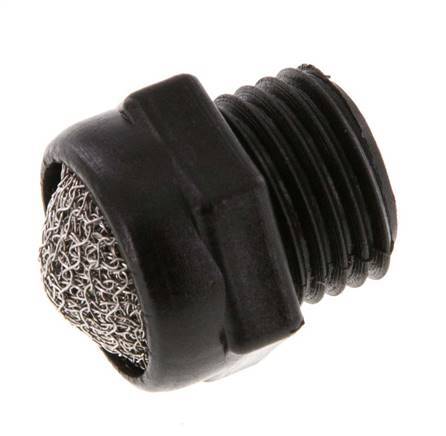 G1/4'' PA Kompakter Druckluft Schalldämpfer 1.4301 Drahtgeflecht [5 Stück]