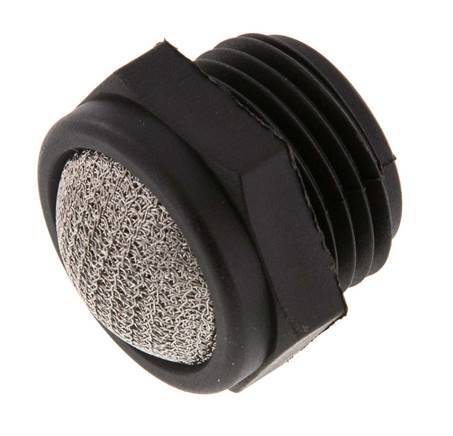 G1/2'' PA Kompakter Druckluft Schalldämpfer 1.4301 Drahtgeflecht [2 Stück]