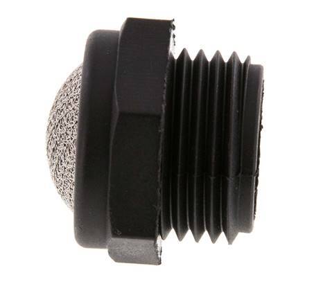 G1/2'' PA Kompakter Druckluft Schalldämpfer 1.4301 Drahtgeflecht [2 Stück]