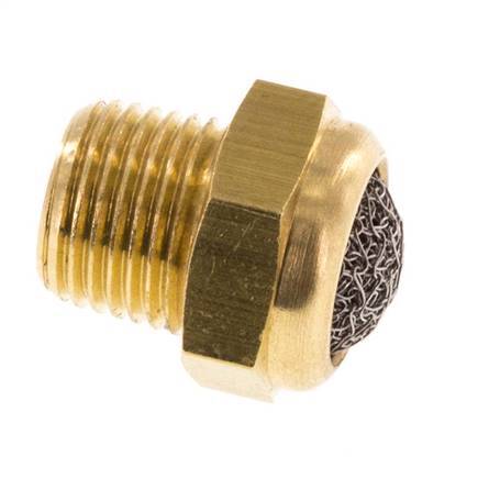 Kompakter Pneumatischer Schalldämpfer aus Messing NPT 1/8'' 1.4301 Drahtgeflecht [5 Stück]