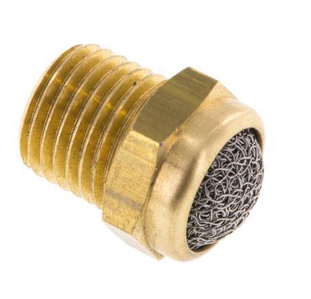 NPT 1/4'' Kompakter Pneumatischer Schalldämpfer aus Messing 1.4301 Drahtgeflecht [5 Stück]