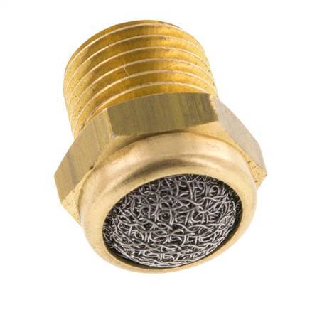 NPT 1/4'' Kompakter Pneumatischer Schalldämpfer aus Messing 1.4301 Drahtgeflecht [5 Stück]