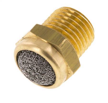 NPT 1/4'' Kompakter Pneumatischer Schalldämpfer aus Messing 1.4301 Drahtgeflecht [5 Stück]