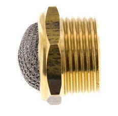 NPT 1'' Brass Compact Pneumatic Muffler 1.4301 Wire Mesh