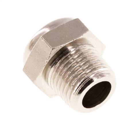Kompakter Druckluft Schalldämpfer aus vernickeltem Messing NPT 1/8'' 1.4301 Drahtgeflecht [5 Stück]