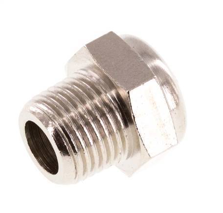 Kompakter Druckluft Schalldämpfer aus vernickeltem Messing NPT 1/8'' 1.4301 Drahtgeflecht [5 Stück]