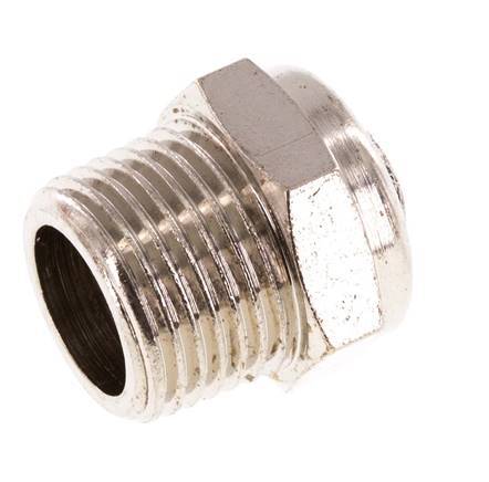 NPT 3/8'' Nickel-Plated Brass Compact Pneumatic Muffler 1.4301 Wire Mesh [2 Pieces]
