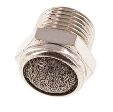 Kompakter Druckluft Schalldämpfer aus vernickeltem Messing NPT 3/8'' 1.4301 Drahtgeflecht [2 Stück]