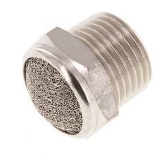 NPT 1/2'' Nickel-Plated Brass Compact Pneumatic Muffler 1.4301 Wire Mesh [2 Pieces]