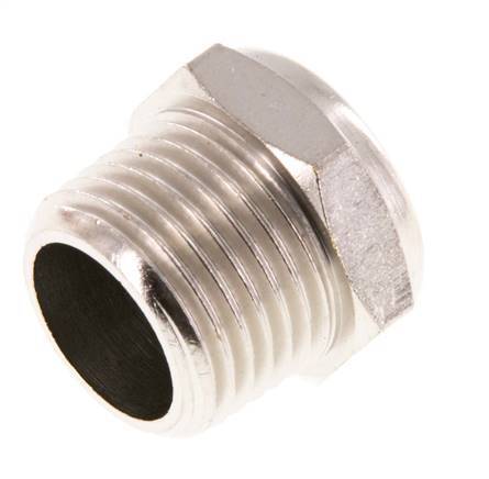 Kompakter Druckluft Schalldämpfer aus vernickeltem Messing NPT 1/2'' 1.4301 Drahtgeflecht [2 Stück]