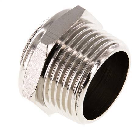 NPT 1'' Vernickeltes Messing Kompakt Pneumatischer Schalldämpfer 1.4301 Drahtgeflecht