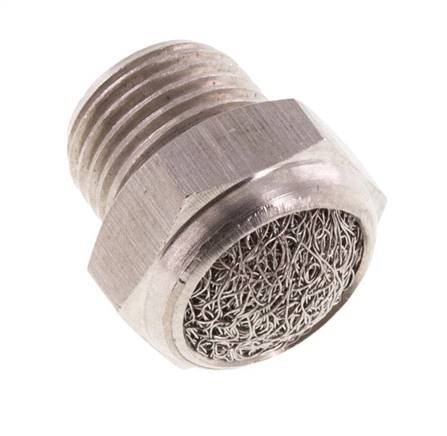 NPT 1/8'' Edelstahl-Kompakt-Pneumatikschalldämpfer 1.4301 Drahtgeflecht