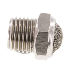 Kompakter Edelstahl-Pneumatikschalldämpfer NPT 1/4'' 1.4301 Drahtgeflecht