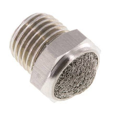 Kompakter Edelstahl-Pneumatikschalldämpfer NPT 1/4'' 1.4301 Drahtgeflecht