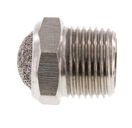 NPT 3/8'' Edelstahl-Kompakt-Pneumatikschalldämpfer 1.4301 Drahtgeflecht