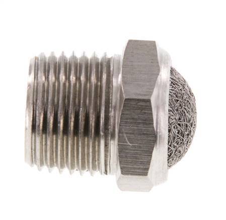 NPT 3/8'' Edelstahl-Kompakt-Pneumatikschalldämpfer 1.4301 Drahtgeflecht