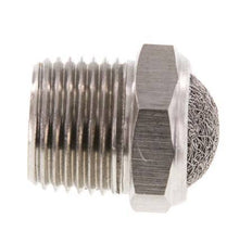 NPT 3/8'' Edelstahl-Kompakt-Pneumatikschalldämpfer 1.4301 Drahtgeflecht