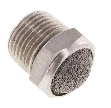 NPT 3/8'' Edelstahl-Kompakt-Pneumatikschalldämpfer 1.4301 Drahtgeflecht